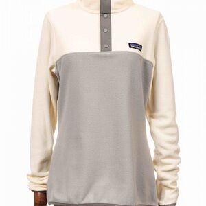 Patagonia Synchilla Snap-T Fleece Jacket Women’s Small Gray Ivory Colorblock